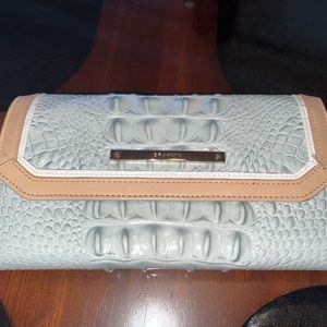 Brahmin Laura Seaglass tricolor leather checkbook wallet